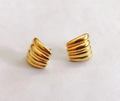 Mable Ribbed Earrings | Gold