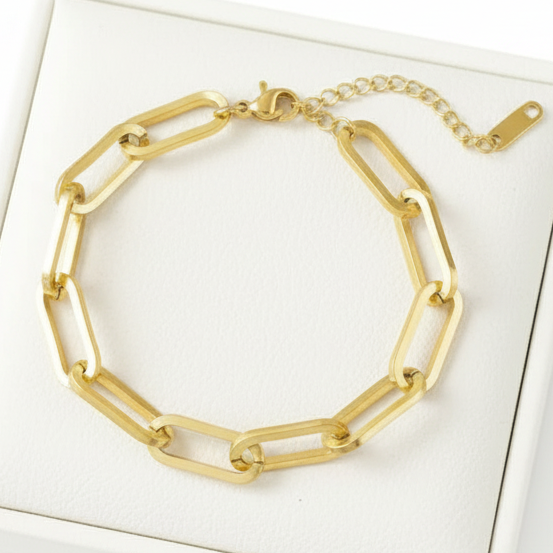 Louisa Paperclip Bracelet | Gold