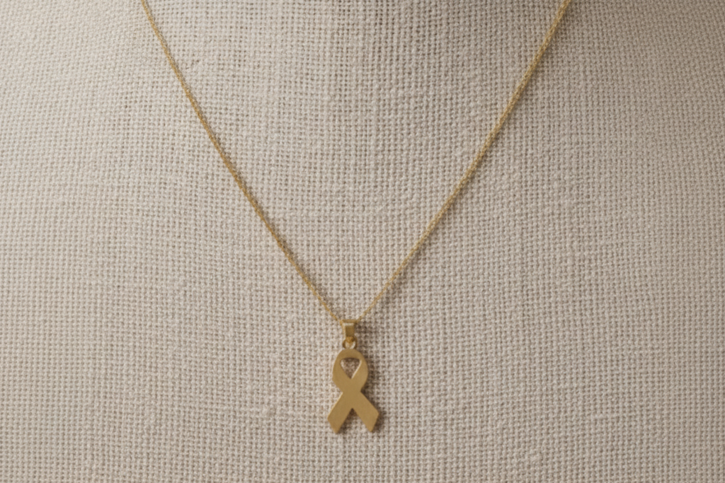 Hope Ribbon Necklace | Gold