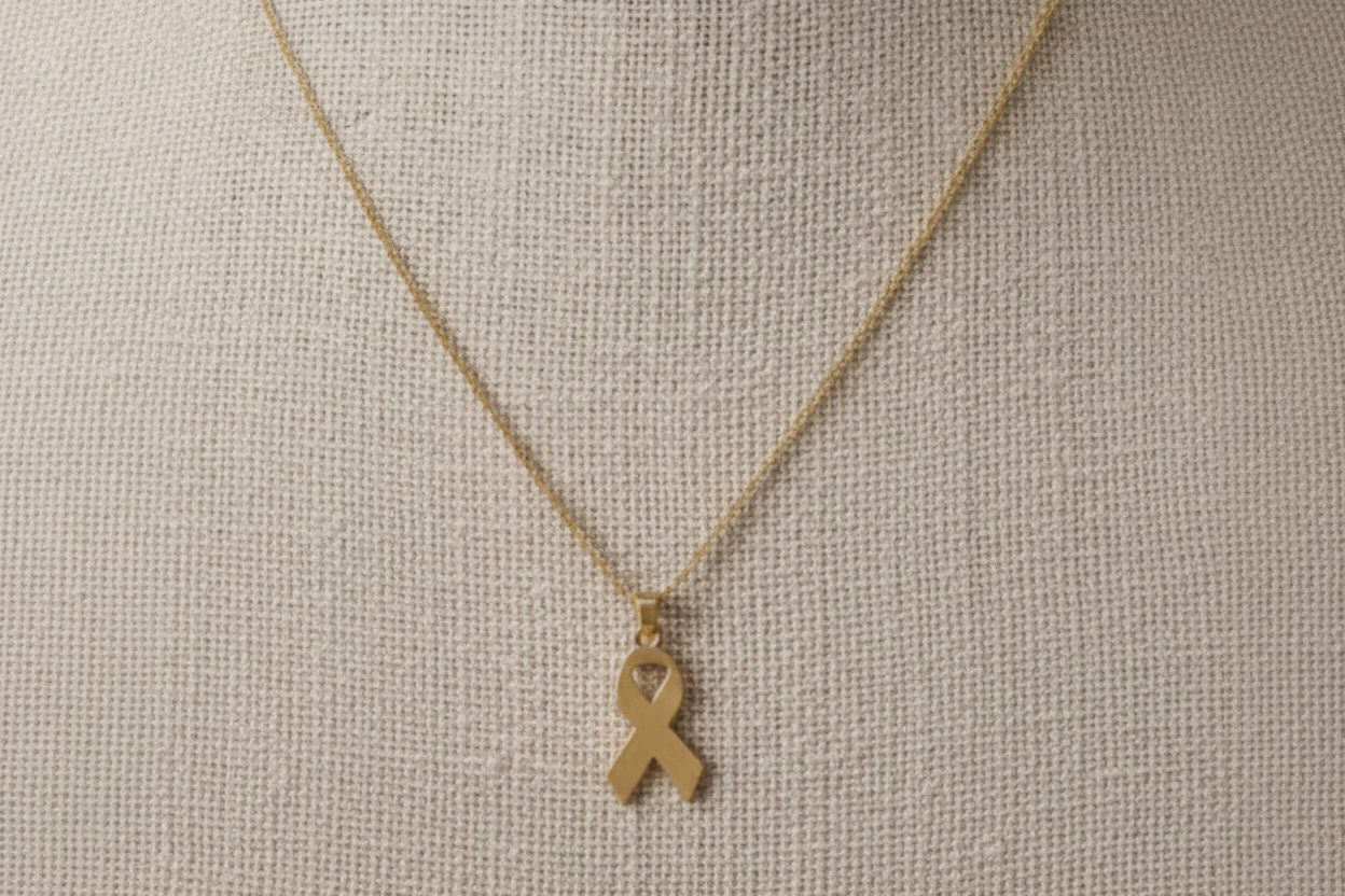 Hope Ribbon Necklace | Gold