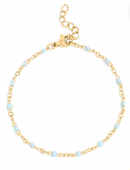 Fern Blue Bracelet | Gold