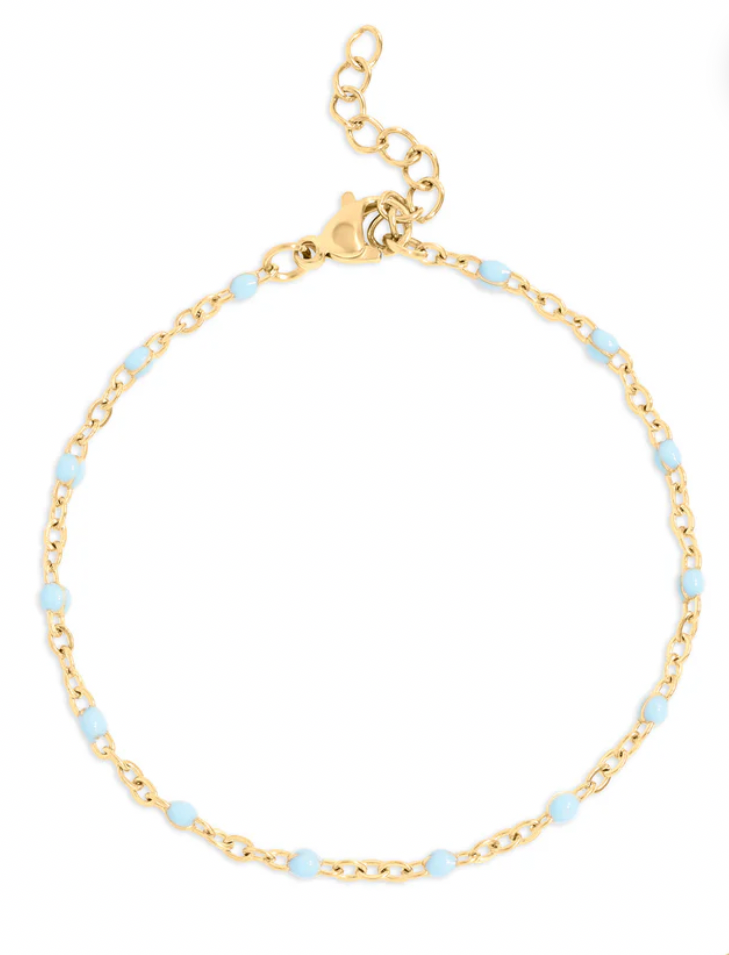 Fern Blue Bracelet | Gold
