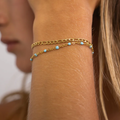 Fern Blue Bracelet | Gold