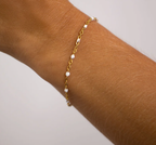 Fern White Bracelet|Gold